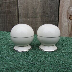 Vintage Flintridge China Mirador Platinum Salt & Pepper Shaker Set